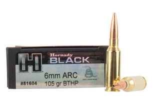 Box of 20 Hornady Black 6mm ARC 105gr BTHP boat tailed hollow point